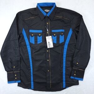 Camisa El General Sz M Men's Casual Shirt Zapateria Diana Zd-6 Black NWT